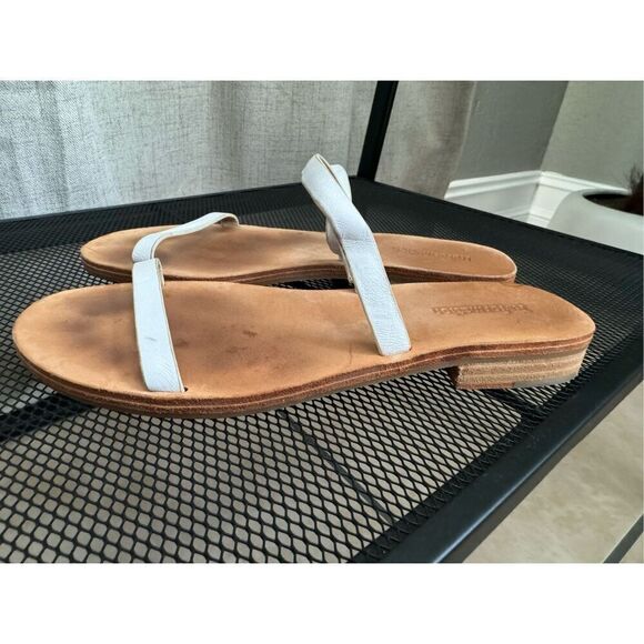 Reformation White Leather Sandals Size 8 - Picture 4 of 6